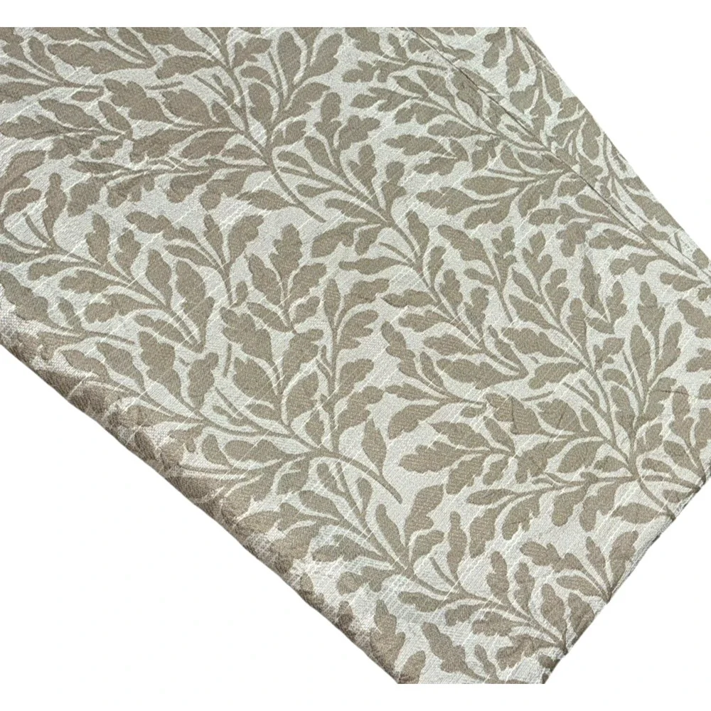 Colordrift Pair Leaf Print Curtains Beige Tan Neutral Shimmer Grommets 2 Panels